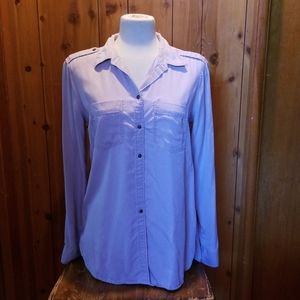 Women's M EXPRESS Pastel Pink Long Sleeve Shirt